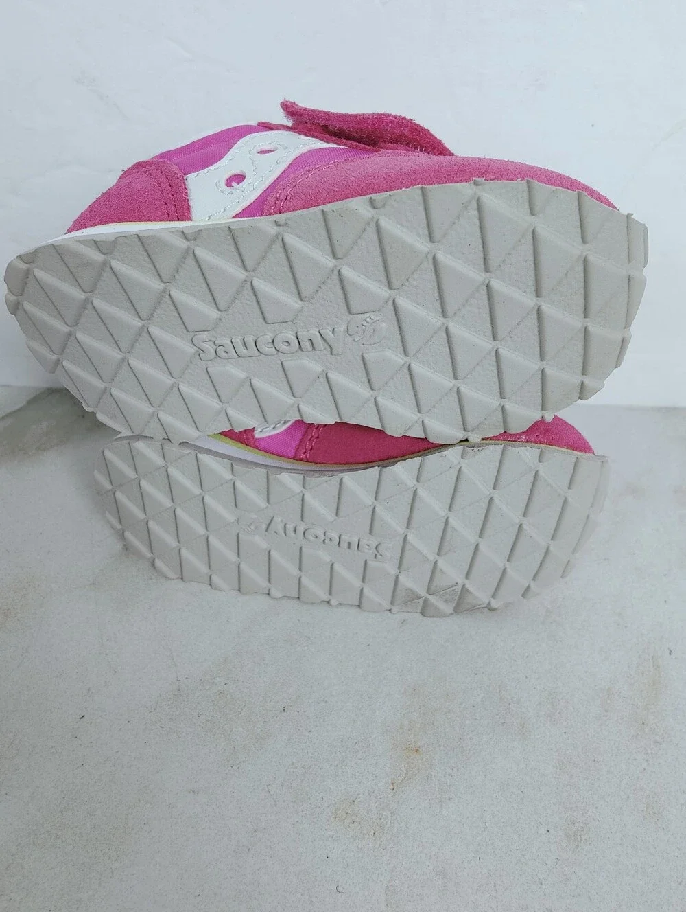 NIB Saucony Baby Jazz Hook & Loop Pink Lime Sneakers, Sz 4
